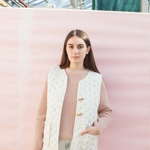 Skall Studio Provence Waistcoat Floral Printed Sleeveless Ivory Quilted Jacket M - Picture 1 of 6